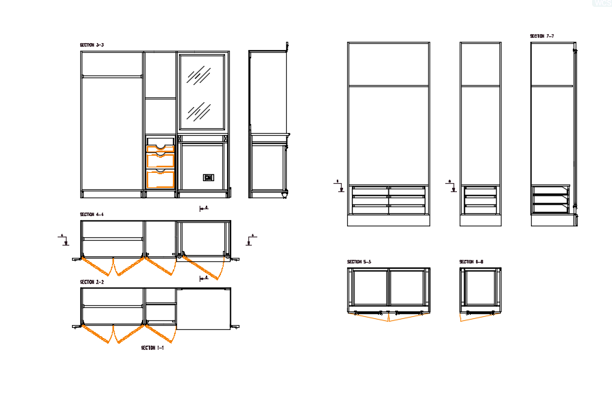 Détails de l'armoire Dessin